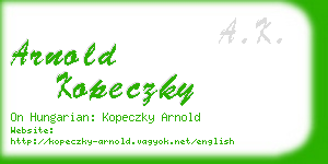 arnold kopeczky business card